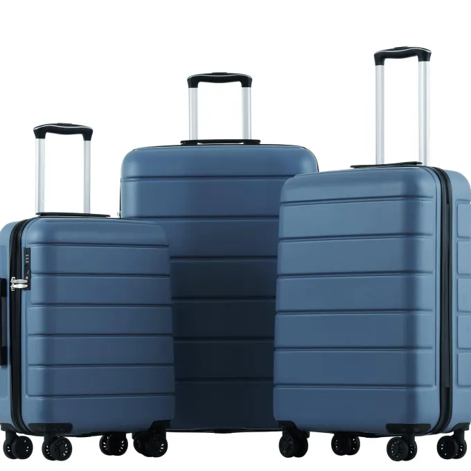 Silk & Salt LuggaSet for Travel Lightweight Carry on Suitcase Sets for Women Outdoor PC+ABS Material Hardside Carry on LuggaSet with TSA Lock Portable Trolley Case Sets with 4 Silent Wheels S9355^ Hard Side Luggage
