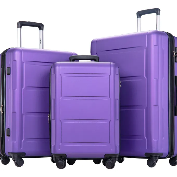 Silk & Salt 20in/24in/28in 3-in-1 LuggaSets SEGMART Lightweight Hardshell Expandable Luggawith TSA Lock Heavyweight Carry on Suitcase Set: 20/ 24''/ 28 LarCapacity Storafor Traveling S6592^ Carry On Luggage|Luggage Sets