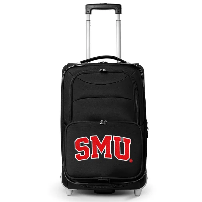 Silk & Salt MOJO Black SMU Mustangs 21 Softside Rolling Carry-On Suitcase^ Carry On Luggage