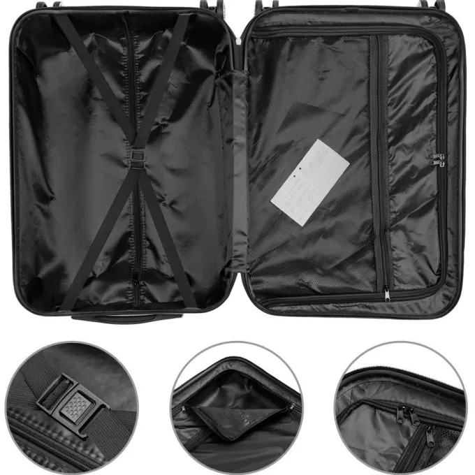 Silk & Salt OTVIAP Lugga3 Piece Set Suitcase Spinner Hardshell Lightweight TSA Lock Gray^ Luggage Sets