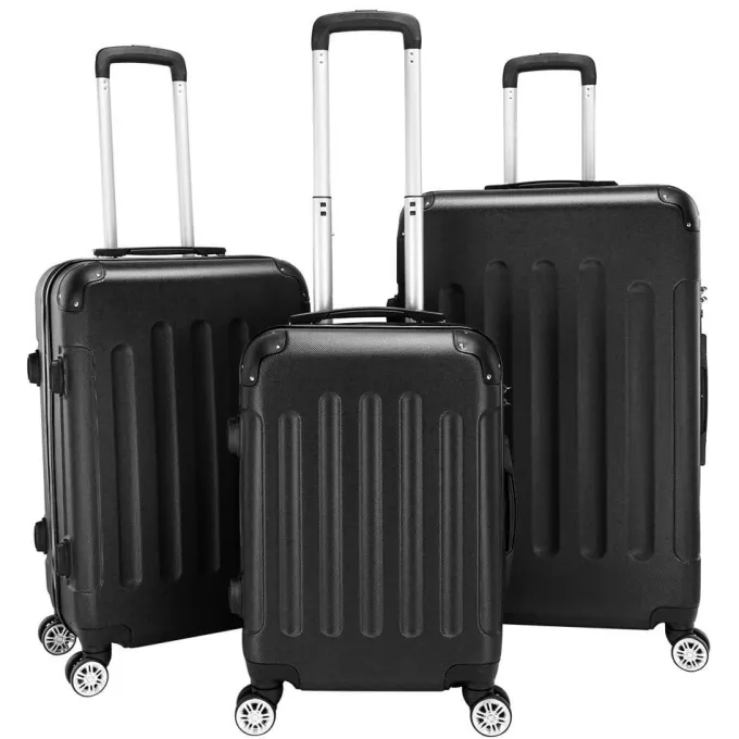 Silk & Salt Zimtown 3Pcs Lightweight Hardside 4-Wheel Spinner LuggaSet^ Hard Side Luggage