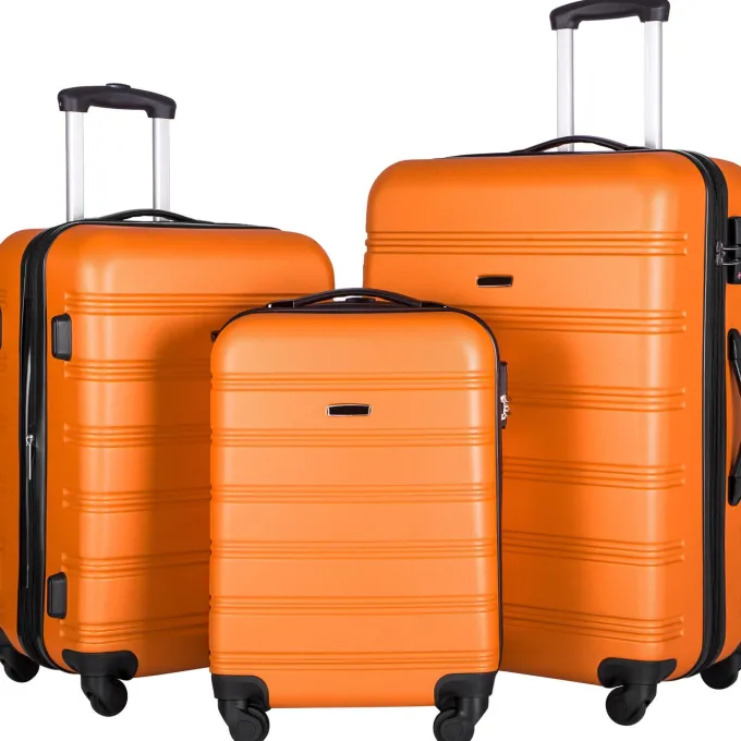 Silk & Salt 3 Piece Travel Luggage Aukfa Hardside Expandable Suitcase with Spinner Wheels Durable 4 Spinner Wheels and -in TSA Lock 20 24 28 Multiple Options Orange^ Luggage Sets