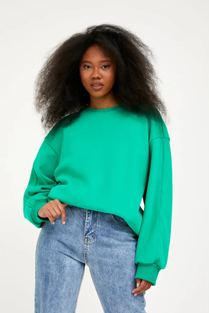 Silk & Salt my basic sweatshirt - green^ Hoodies & Sweatshirts