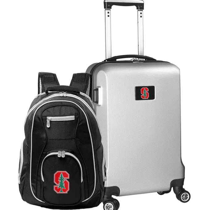 Silk & Salt Stanford Cardinal Deluxe 2-Piece Backpack and Carry-On Set - Silver^ Luggage Sets