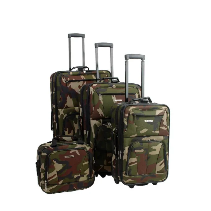 Silk & Salt 4 Pc Camo LuggaSet Camoflage^ Luggage Sets