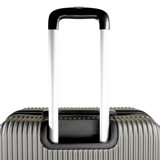 Silk & Salt 3pcs LuggaSet Lightweight Hardside ABS Travel Suitcase Spinner w/Lockable Zippers 27 Silver Grey K-CLIFFS^ Carry On Luggage