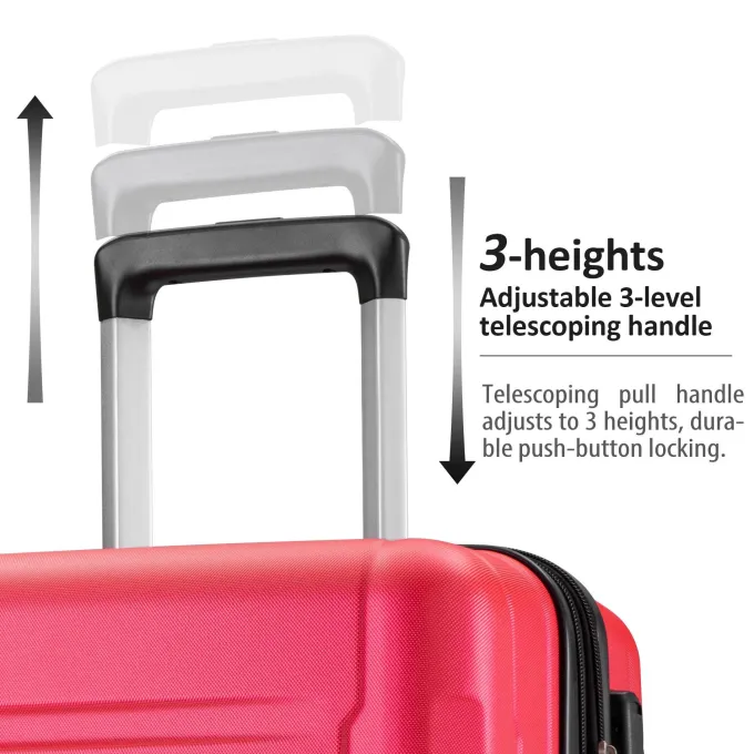 Silk & Salt uhomepro LuggaSets 20 24 28 Carry on Luggawith Spinner Wheels TSA Lock Lightweight Hard Case LuggaTravel Suitcase Christmas Gifts for Business Trip Holiday Travel Cruise Red^ Carry On Luggage|Hard Side Luggage