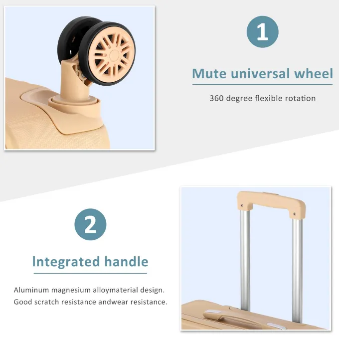 Silk & Salt 3PCS Hardshell Suitcase Set Roller LuggaTravel Set SpinnerTapaze^ Checked Luggage