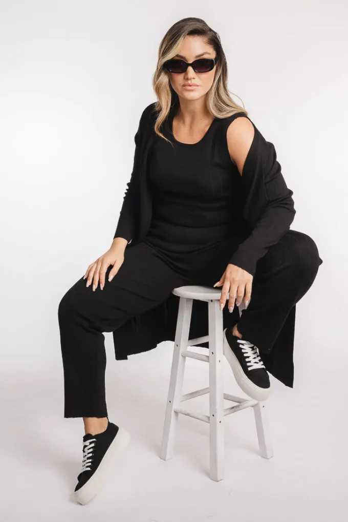 Silk & Salt staycation sweat set - black^ Sets