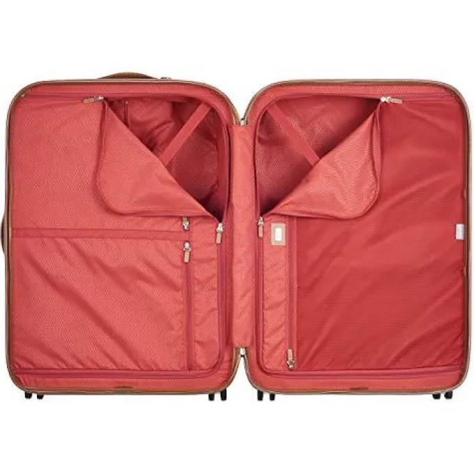 Silk & Salt DELSEY Paris Chatelet Hardside Luggawith Spinner Wheels Champagne White Checked-Lar28 Inch No Brake^ Hard Side Luggage