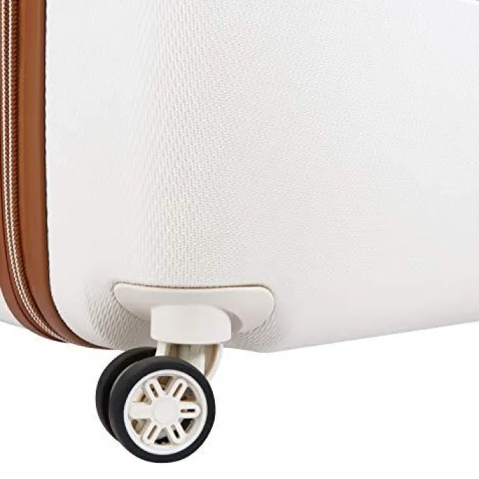 Silk & Salt DELSEY Paris Chatelet Hardside Luggawith Spinner Wheels Champagne White Checked-Lar28 Inch No Brake^ Hard Side Luggage