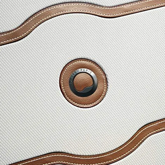 Silk & Salt DELSEY Paris Chatelet Hardside Luggawith Spinner Wheels Champagne White Checked-Lar28 Inch No Brake^ Hard Side Luggage