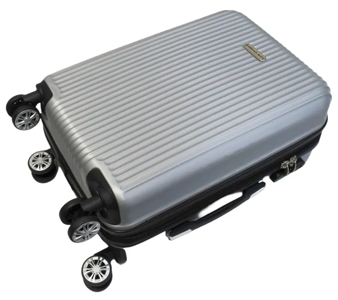 Silk & Salt Karriage-Mate Hard LuggaSet. Lightweight Spinner Wheels Combination Lock. Expandable.Silver^ Checked Luggage