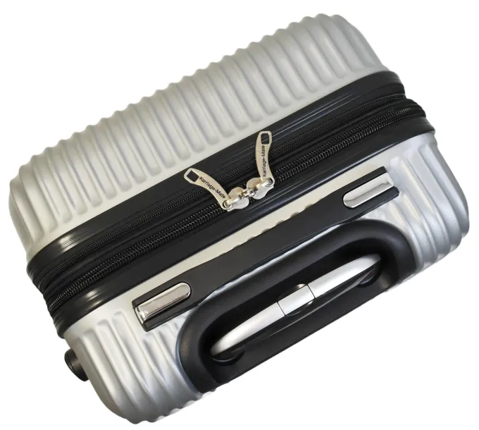 Silk & Salt Karriage-Mate Hard LuggaSet. Lightweight Spinner Wheels Combination Lock. Expandable.Silver^ Checked Luggage