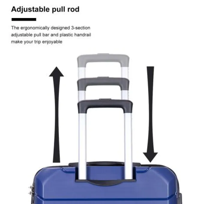 Silk & Salt UBesGoo 20''/24''/28'' 3 Piece Set Luggage PP Hardshell Suitcase Lightweight TSA Lock with Spinner Wheels Navy Blue^ Checked Luggage