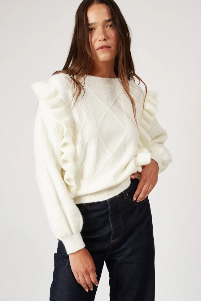 Silk & Salt gather me close sweater - cream^ Knitwear