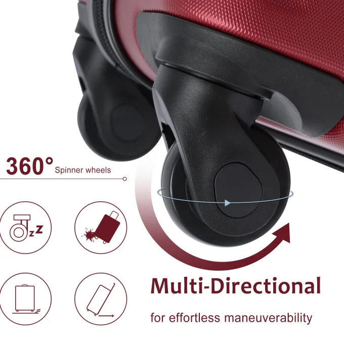 Silk & Salt Hommoo Expandable Hardside Luggawith TSA Lock 3-Piece Set (20 /24 /28) Red^ Hard Side Luggage