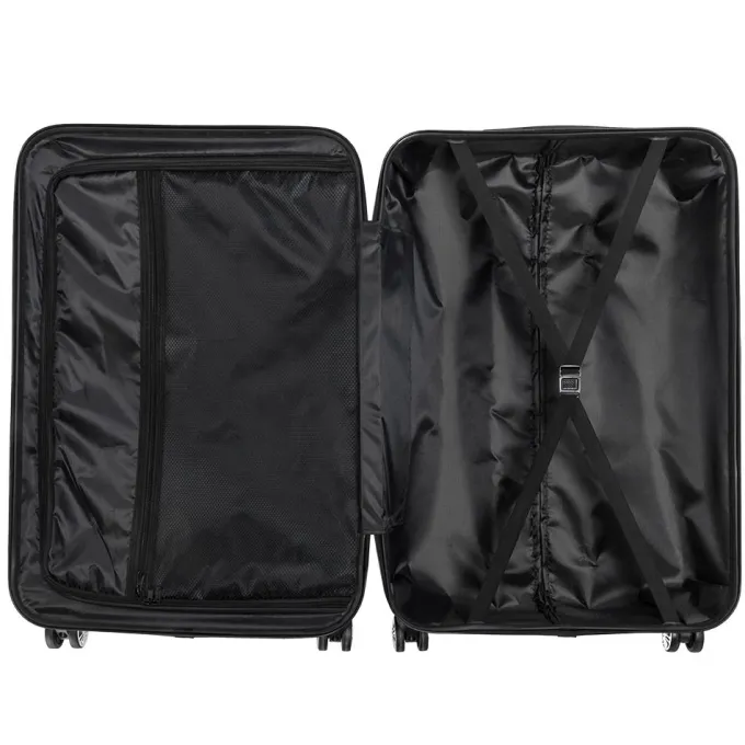 Silk & Salt LuggaSets for Women 3 Piece Hardshell Lightweight LuggaSets with Spinner Wheels and Lock ABS Rolling Trolley Travel Suitcases Bags Black^ Hard Side Luggage
