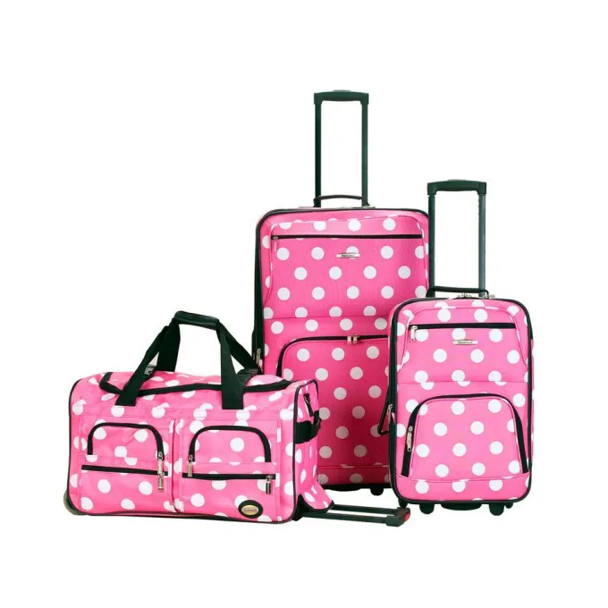 Silk & Salt 3 Pc LuggaSet Pinkdot^ Luggage Sets