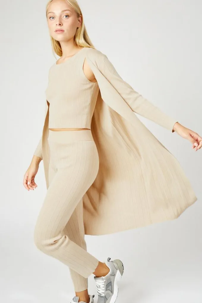 Silk & Salt staycation sweat set - beige^ Sets