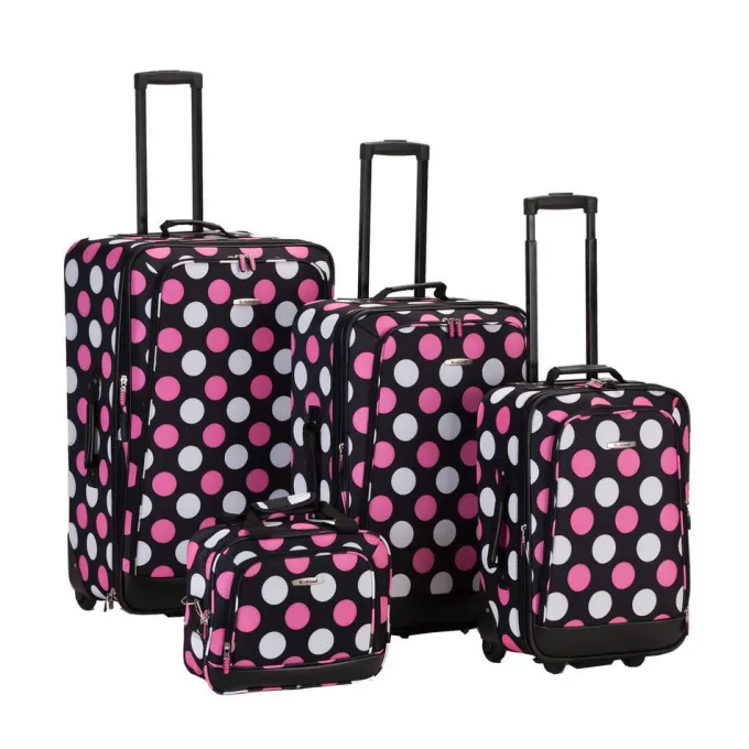 Silk & Salt 4Pc Mulpinkdot LuggaSet Mulpinkdot^ Luggage Sets