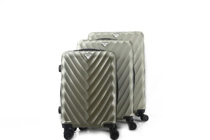 Silk & Salt MiraRYAN Expandable ABS Hard shell Lightweight 360 Dual Spinning Wheels Combo Lock 28 24 20 3 Piece LuggaSet^ Checked Luggage