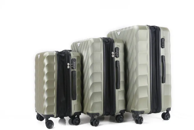 Silk & Salt MiraRYAN Expandable ABS Hard shell Lightweight 360 Dual Spinning Wheels Combo Lock 28 24 20 3 Piece LuggaSet^ Checked Luggage