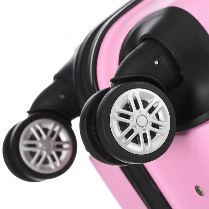 Silk & Salt SalonMore 3 PCS LuggaTravel Set Bag ABS Trolley Hard Shell Suitcase w/TSA Lock Pink^ Hard Side Luggage