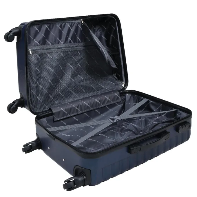 Silk & Salt Hommoo Expandable Hardside Luggawith TSA Lock 3-Piece Set (20 /24 /28) Blue^ Hard Side Luggage
