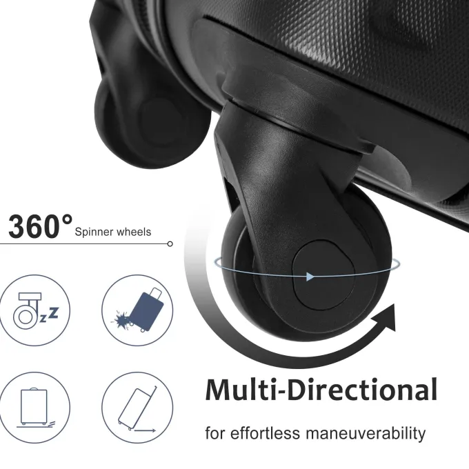 Silk & Salt Hardshell LuggaSpinner Suitcase with TSA Lock Lightweight ExpandableABS material lightweight and durable4 Quiet Spinner Wheels28''Black^ Hard Side Luggage