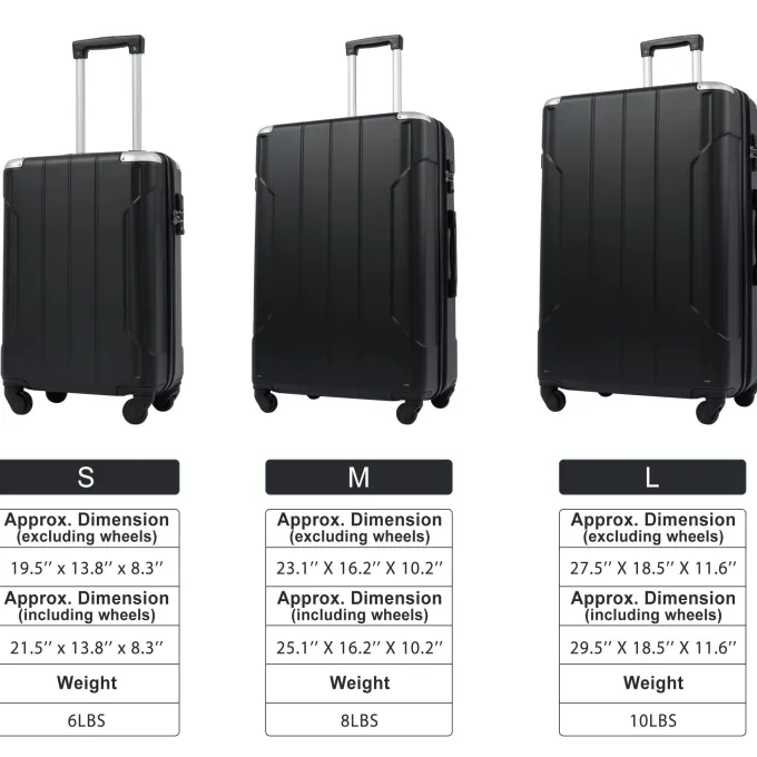 Silk & Salt Hardshell LuggaSpinner Suitcase with TSA Lock Lightweight ExpandableABS material lightweight and durable4 Quiet Spinner Wheels28''Black^ Hard Side Luggage