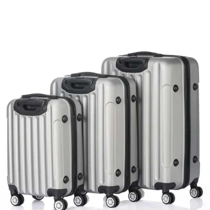 Silk & Salt UBesGoo Lugga Suitcase ABS 3 Piece Set with Lock Spinner 20in24in28in^ Checked Luggage
