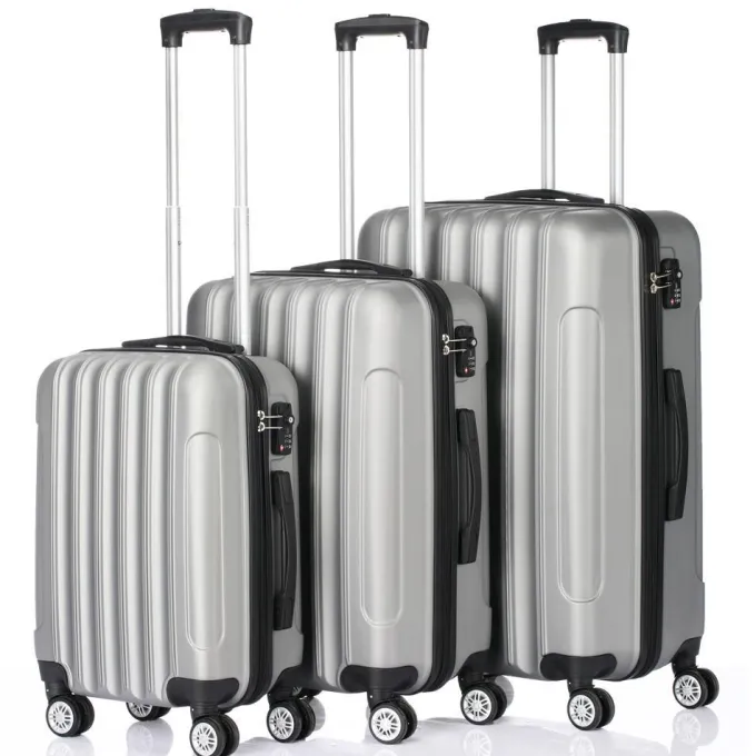Silk & Salt UBesGoo Lugga Suitcase ABS 3 Piece Set with Lock Spinner 20in24in28in^ Checked Luggage