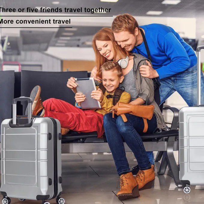 Silk & Salt AEDILYS 3 Piece Suitcase LuggaSet - Silver^ Hard Side Luggage|Luggage Sets