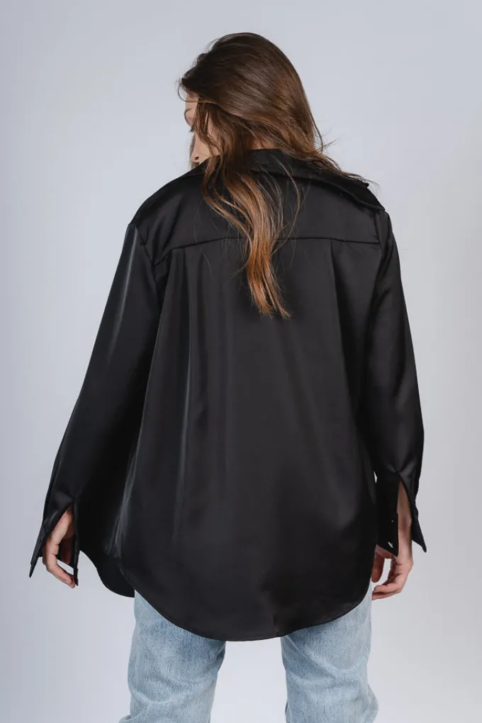 Silk & Salt silk and the city shirt - black^ Tops