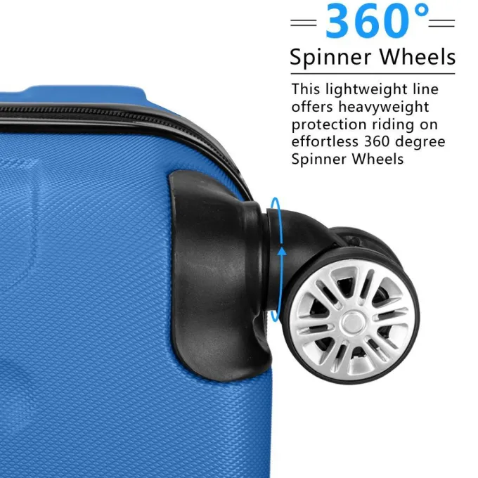 Silk & Salt Zimtown 3Pcs LuggaSet PC+ABS Trolley Spinner 20/24/28 Suitcase Hard Shell^ Carry On Luggage