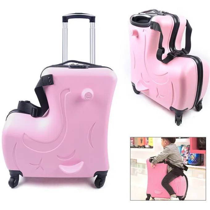 Silk & Salt 20 Travel LuggaChildren Ride On Suitcases With Universal Wheels For Travel^ Hard Side Luggage