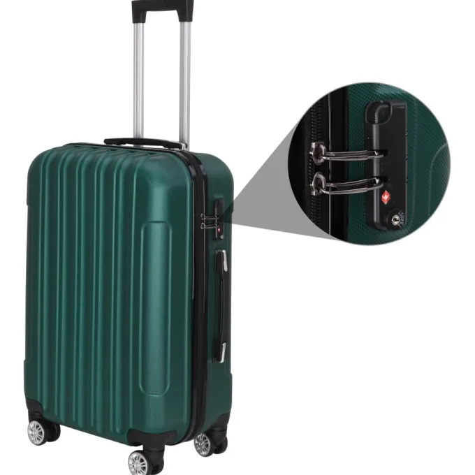 Silk & Salt TFixol 3-in-1 Multifunctional LarCapacity Traveling StoraSuitcase Dark Green^ Checked Luggage