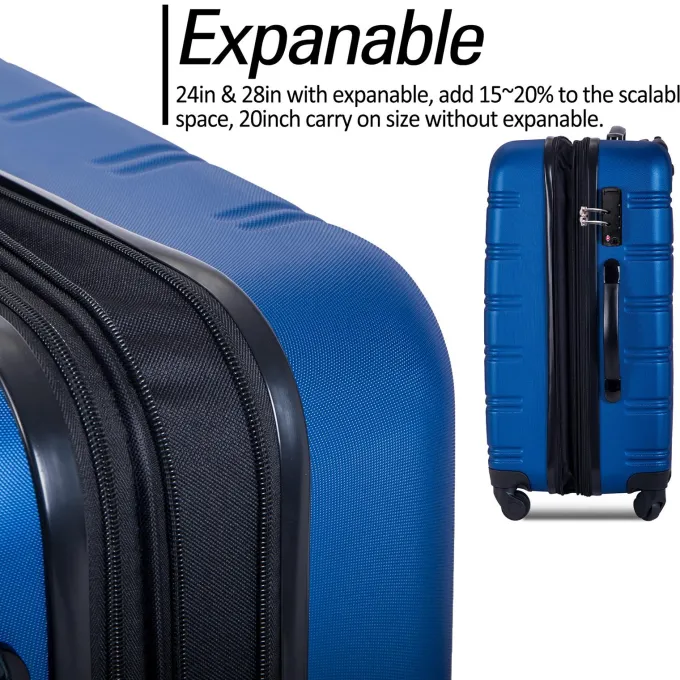 Silk & Salt Puloru 3 Piece LuggaSets Hardside Spinner Suitcases with TSA Lock^ Hard Side Luggage