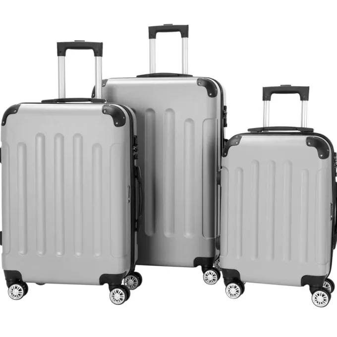 Silk & Salt Zimtown 3PCS 20/24/28 LuggaTravel Set Bag ABS Trolley Hard Shell Suitcase w/TSA lock^ Checked Luggage