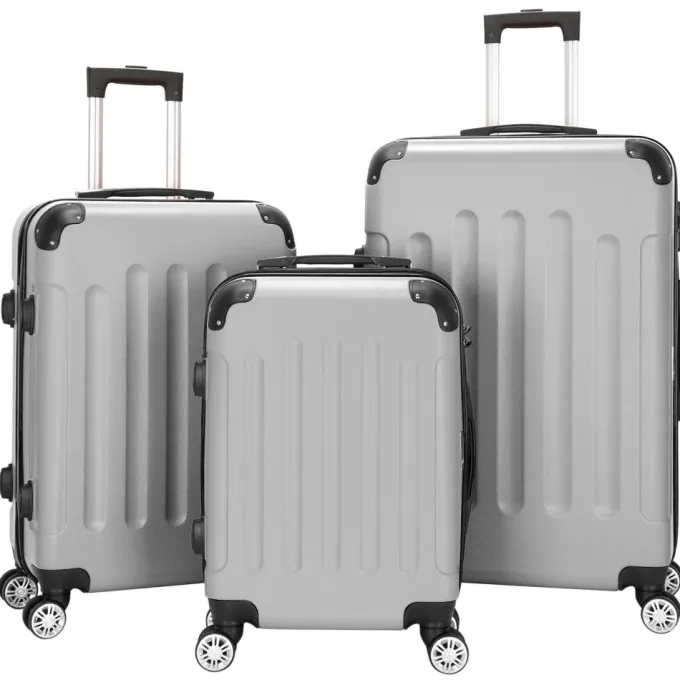 Silk & Salt Zimtown 3PCS 20/24/28 LuggaTravel Set Bag ABS Trolley Hard Shell Suitcase w/TSA lock^ Checked Luggage