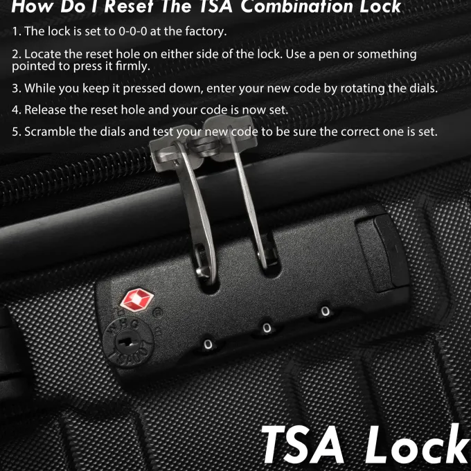 Silk & Salt 20 24 28 Carry on Luggawith Spinner Wheels 360 Degree Rotation Upgrade Rolling Suitcase Durable Suitcase Set Christmas Gifts for Business Trip Holiday Travel Cruise Black^ Luggage Sets