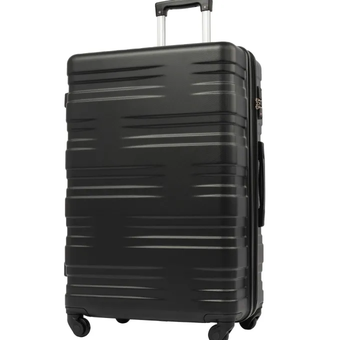 Silk & Salt 20 24 28 Carry on Luggawith Spinner Wheels 360 Degree Rotation Upgrade Rolling Suitcase Durable Suitcase Set Christmas Gifts for Business Trip Holiday Travel Cruise Black^ Luggage Sets