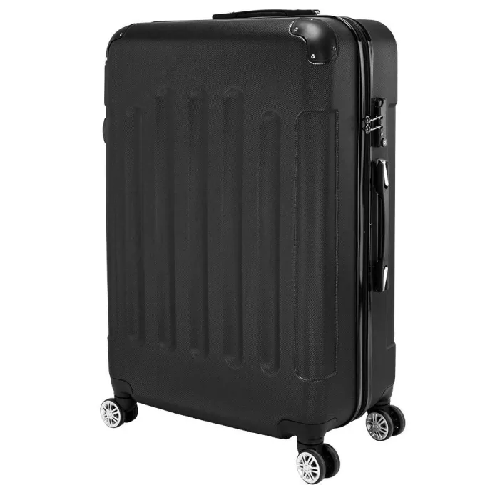 Silk & Salt Tebru 3-in-1 Portable ABS Trolley Case 20inch / 24inch / 28inch Rolling LuggaSuitcase Black Trolley LuggaSet Trolley Luggage^ Luggage Sets