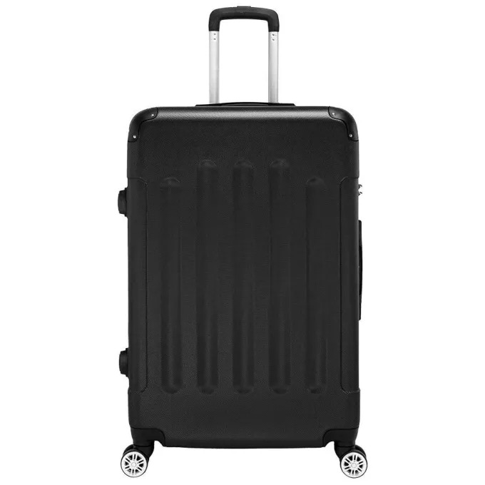 Silk & Salt Tebru 3-in-1 Portable ABS Trolley Case 20inch / 24inch / 28inch Rolling LuggaSuitcase Black Trolley LuggaSet Trolley Luggage^ Luggage Sets