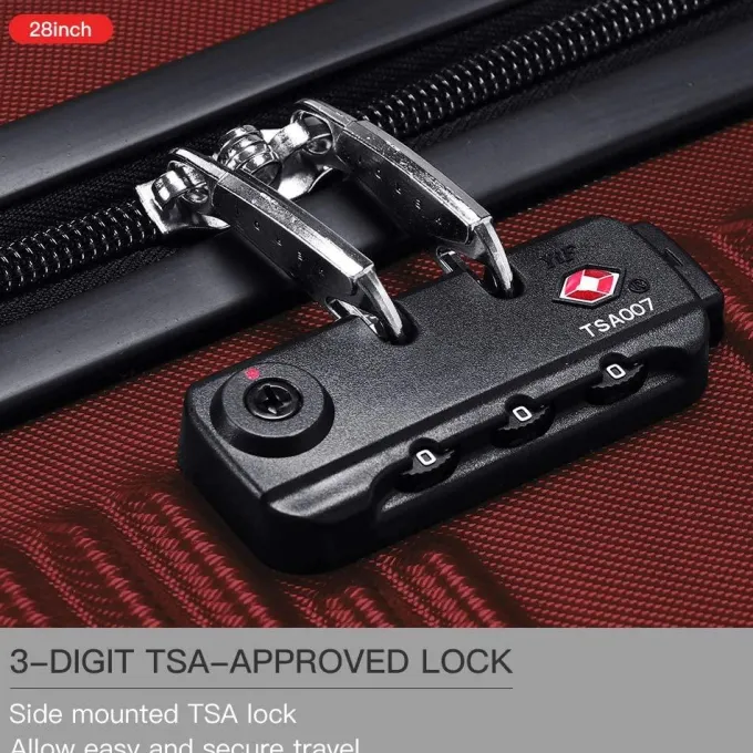 Silk & Salt Verdi LuggaSet 3 Piece - Lightweight with USB Port Hardside Carry On Suitcase - Includes Expandable 20 Inch Carry on 24In/TSA-Approved Lock 28In Checked Bag with 8-Wheel Rolling Spinner^ Checked Luggage