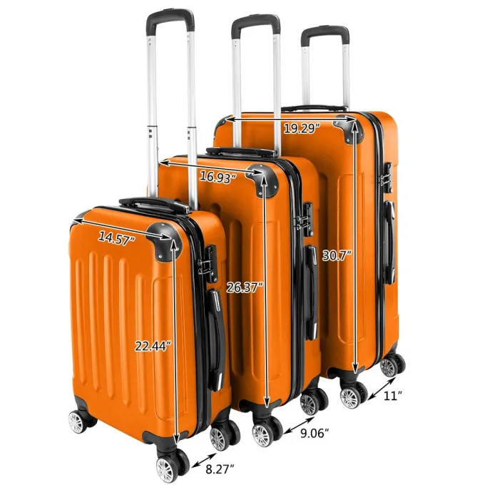 Silk & Salt Lugga3 Piece Set Suitcase 20in24in28in Portable ABS Trolley Case with Spinner Wheels^ Luggage Sets