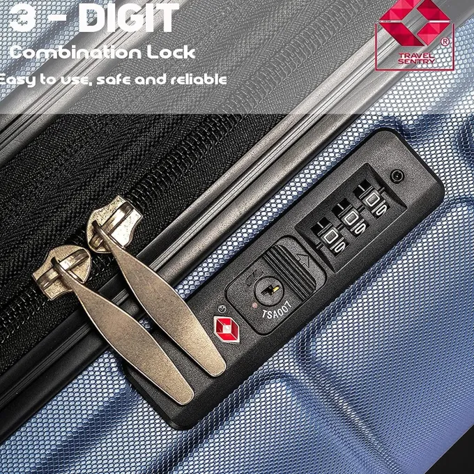 Silk & Salt LuggaSet for Travel Lightweight Carry on Suitcase Sets for Women Outdoor PC+ABS Material Hardside Carry on LuggaSet with TSA Lock Portable Trolley Case Sets with 4 Silent Wheels S9355^ Hard Side Luggage