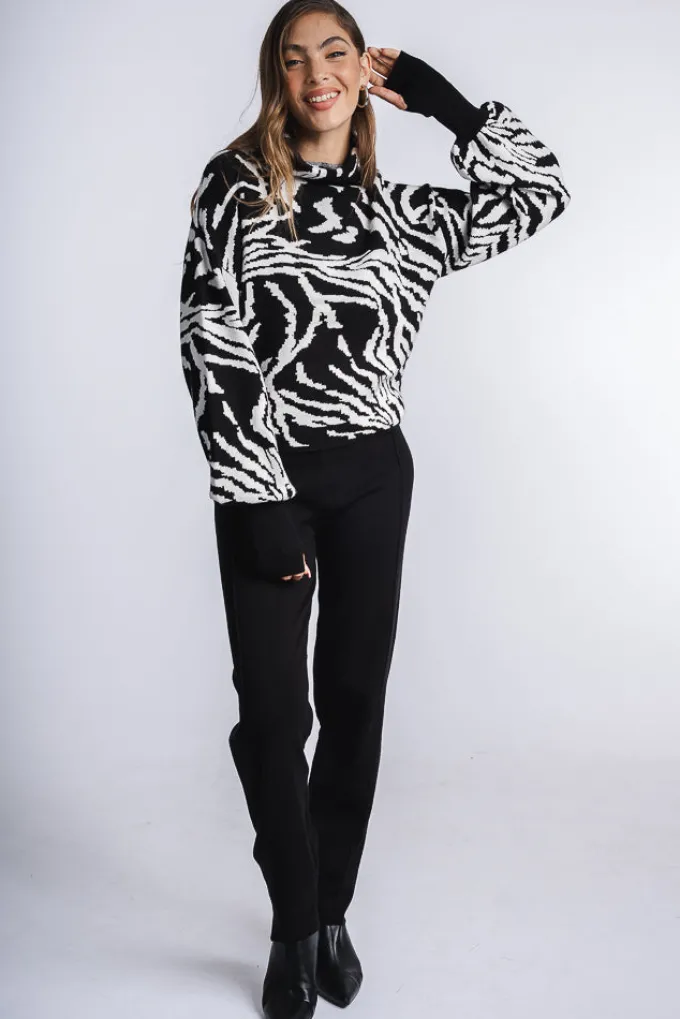 Silk & Salt jacquard luxe lounge set - black/white^ Sets