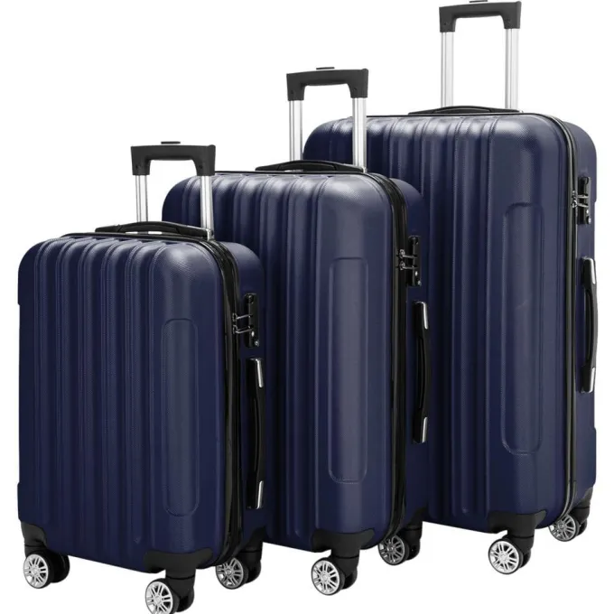 Silk & Salt Ktaxon Lugga3 Piece Set Suitcase Spinner Hardshell Lightweight TSA Lock^ Checked Luggage